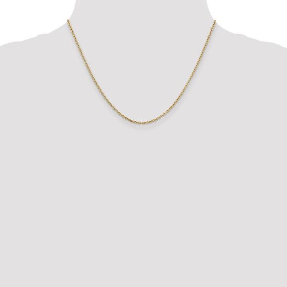 2mm, 14k Yellow Gold Solid Link Cable Chain Necklace, 18 Inch - Picture 2 of 8